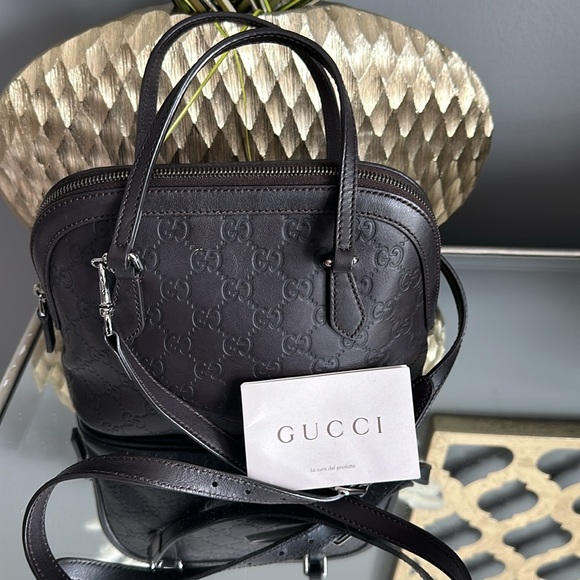 COPY - Original leather Gucci Guccissima dome bag - Picture 2 of 5